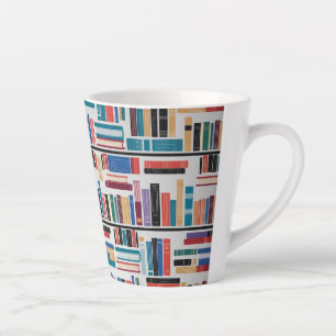 Minimalistische Bibliotheksregal-Latte-Mug - 12oz Milchtasse