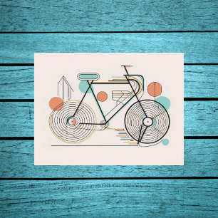 Minimalistische Bicycle Line Art Poster drucken