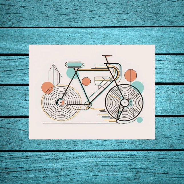 Minimalistische Bicycle Line Art Poster drucken (Von Creator hochgeladen)