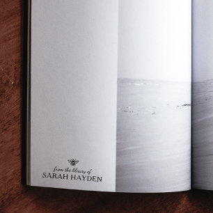 Minimalistische Biene aus der Bibliothek des Buche Gummistempel