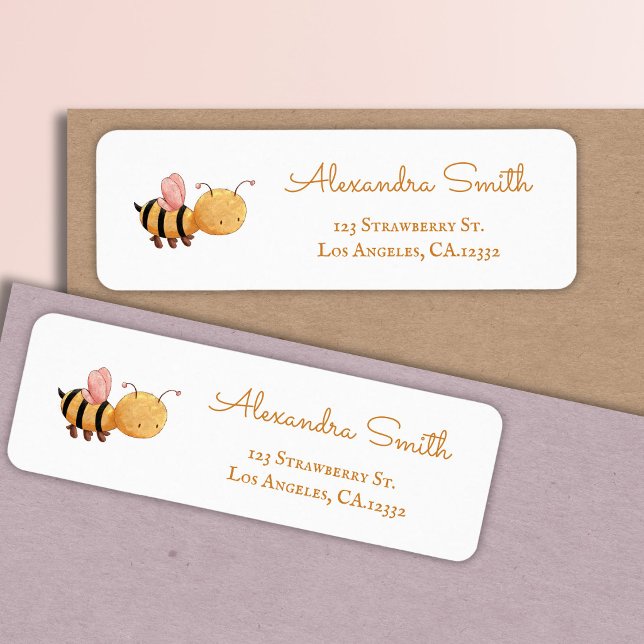 Minimalistische Bienen-Rücksendeadresse (Von Creator hochgeladen)