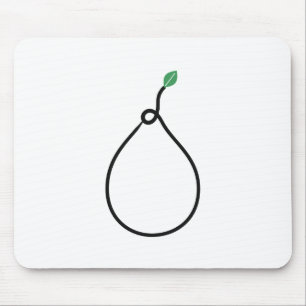 Minimalistische Birne Einstrichzeichnung mit grüne Mousepad
