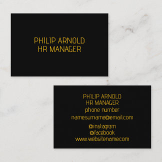Minimalistische Black Business Card Visitenkarte