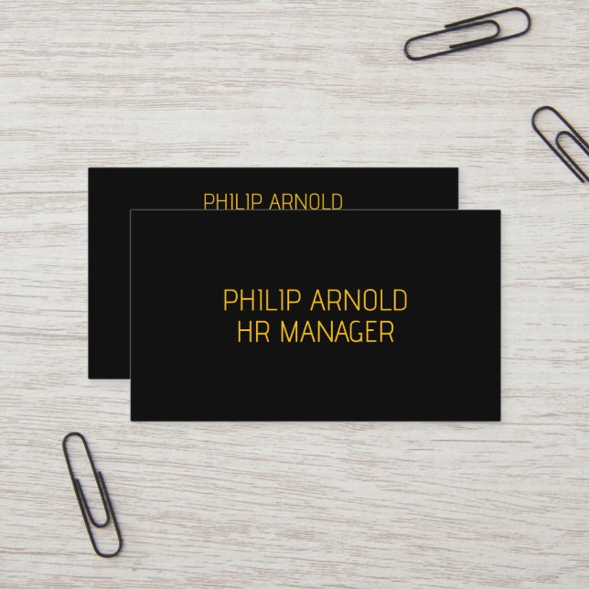 Minimalistische Black Business Card Visitenkarte (Vorderseite/Rückseite Beispiel)