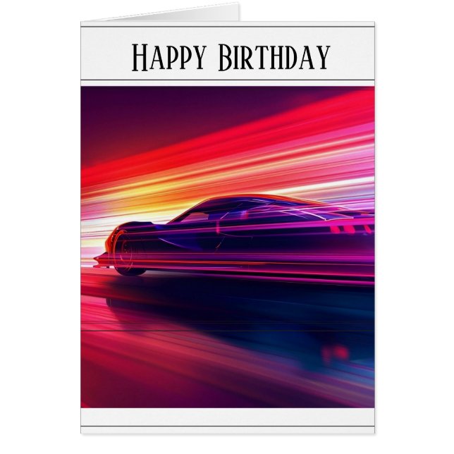 Minimalistische Black Car Grußkarte (Vorne)