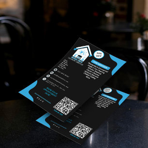 Minimalistische Black Cleaning Services Beruflich Flyer