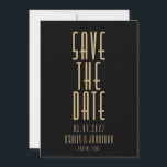 Minimalistische Black Gold Art Deco Hochzeit Save The Date<br><div class="desc">Minimalistische Schwarz-Gold-Art-Deco-Hochzeit Sichern Sie das Datum der Einladung</div>