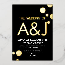 Minimalistische Black Gold Dots Hochzeit