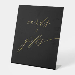 Minimalistische Black Gold Elegante Script Cards G Sockelschild