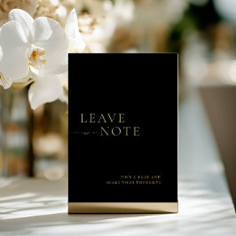 Minimalistische Black & Gold Gästebuchsignatur Folieneinladung