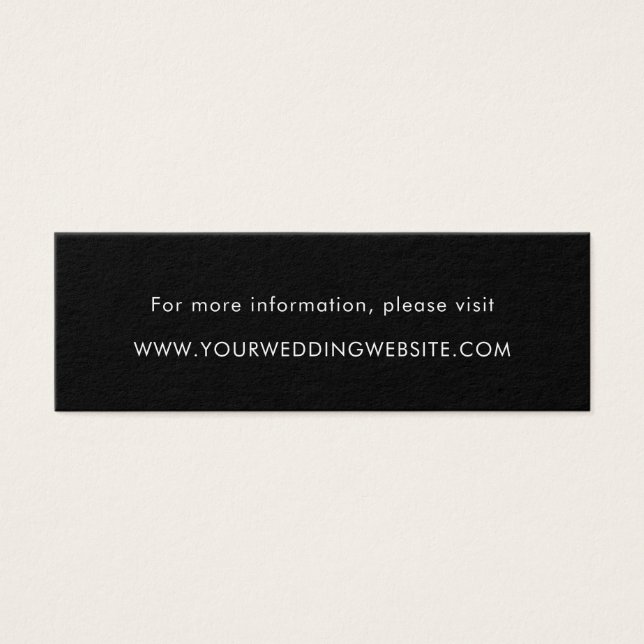 Minimalistische Black Modern Wedding Website Cards (Vorderseite)
