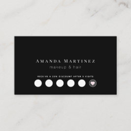 Minimalistische Black Salon Loyalty Card Visitenkarte