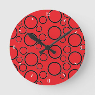 Minimalistische Blasen: Geometrisches Kreis-Muster Runde Wanduhr