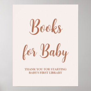 Minimalistische, blassrosa Bücher für Kinderzeiche Poster