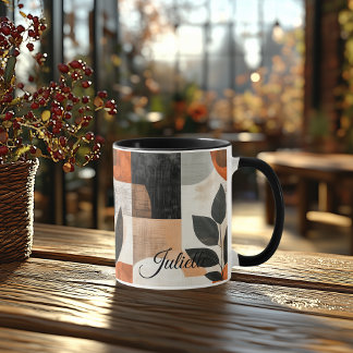 Minimalistische Blatt-Tasse - Personalisiert Rusti Tasse