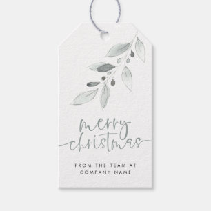 Minimalistische Blätter Firmenlogo Frohe Weihnacht Geschenkanhänger