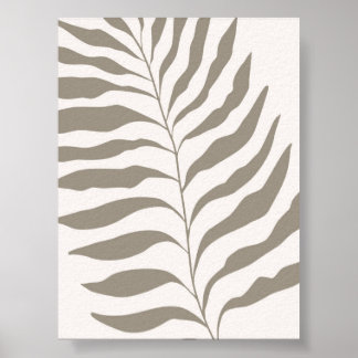 Minimalistische Blätter in neutraler Beige Art Poster