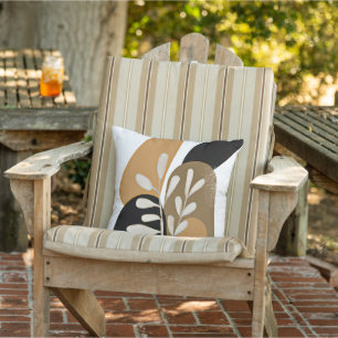 Minimalistische Blätter und Steine Kissen