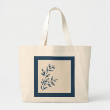 Minimalistische blaue Blätter elegante Tasche