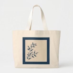 Minimalistische blaue Blätter elegante Tasche
