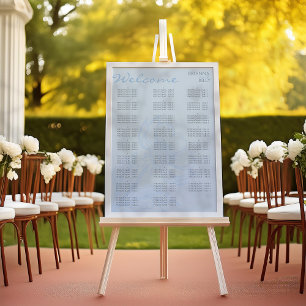 Minimalistische blaue Blumenübersicht Poster