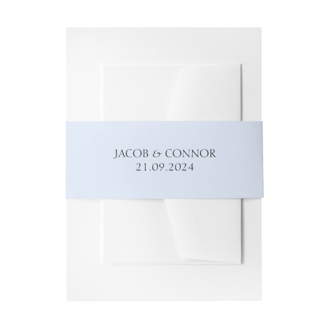 Minimalistische blaue Einladung Bauchband Einladungsbanderole (Vorderseite Beispiel)