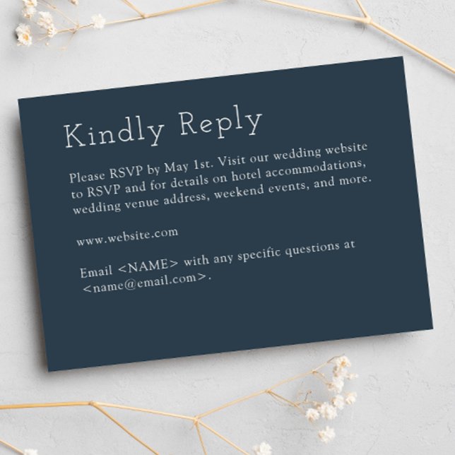Minimalistische Blaue Hochzeit RSVP Karte (Von Creator hochgeladen)