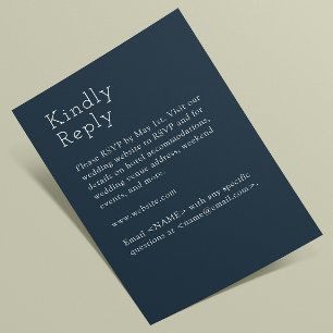 Minimalistische Blaue Hochzeit RSVP Karte