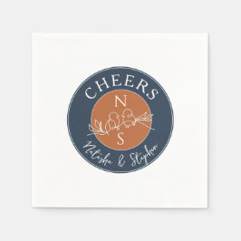 Minimalistische Blaue Hochzeit Serviette