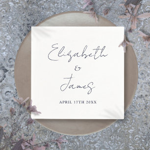 Minimalistische blaue Hochzeit Serviette