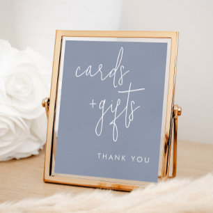 Minimalistische blaue Karten und Geschenkzeichen Poster