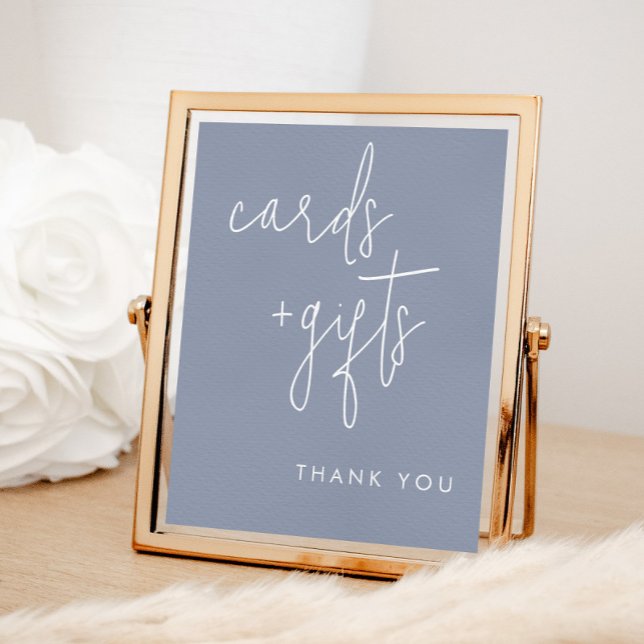 Minimalistische blaue Karten und Geschenkzeichen Poster (Von Creator hochgeladen)