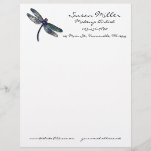 Minimalistische blaue Libelle Briefbogen