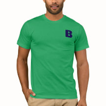 Minimalistische Blaue Monogramm Moderne Grüne T-Sh