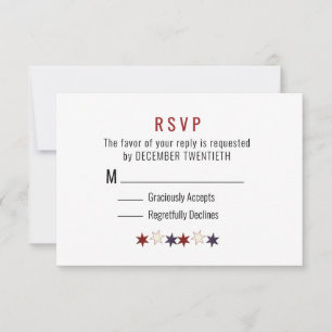 Minimalistische blaue Sterne RSVP Karte