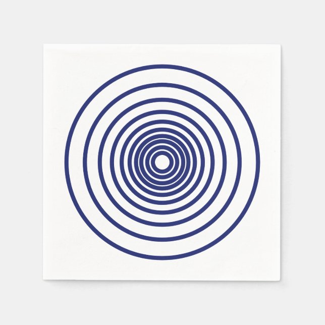 Minimalistische blaue Streifen Serviette (Vorderseite)