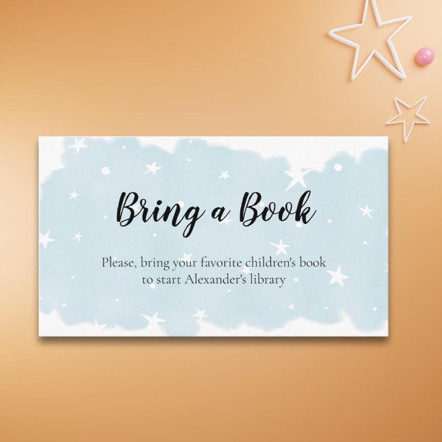 Minimalistische blaue Wasserfarbe Buch Begleitkarte (Von Creator hochgeladen)