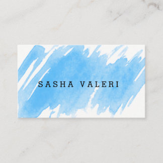 Minimalistische blaue Watercolor-Geschäfts-Karte Visitenkarte