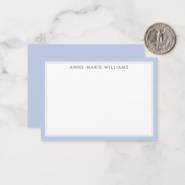 Minimalistische blaue Zweirahmen-Name-Karte Mitteilungskarte