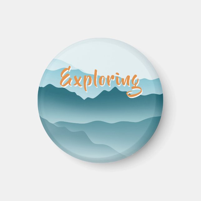 Minimalistische Blauwalzgebirge Naturliebhaber Magnet (Vorne)