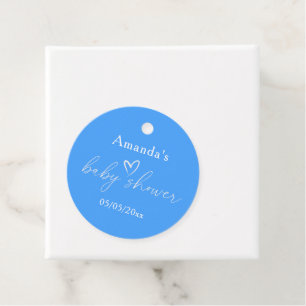 Minimalistische Blue Baby Dusche Geschenkanhänger