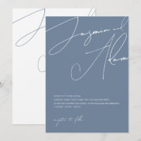 Minimalistische Blue Script Typografy Wedding