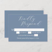 Minimalistische Blue Wedding RSVP-Karten