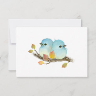 Minimalistische Bluebirds Wildlife Blank Notecards Dankeskarte