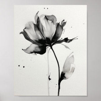 Minimalistische Blume Abstrakt Blossom Staat Poster