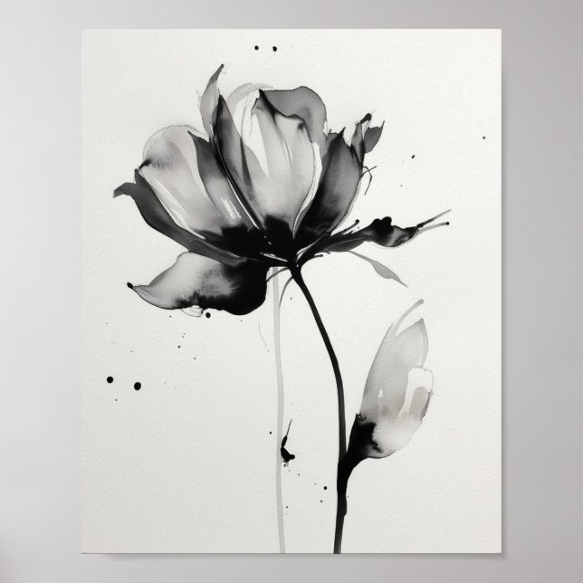 Minimalistische Blume Abstrakt Blossom Staat Poster (Vorne)