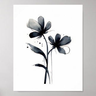 Minimalistische Blume Abstrakte Blumenart Poster