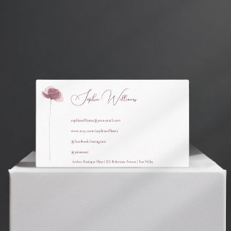 Minimalistische Blume-Aquarell-Visitenkarte Visitenkarte
