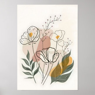 Minimalistische Blume Art Poster