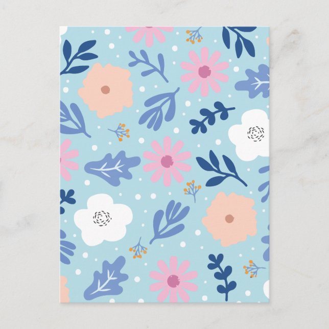 Minimalistische Blume Feiertagspostkarte (Vorderseite)